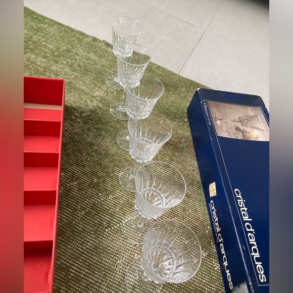 🎁 Vintage Crystal Wine Glasses Made in France 🇫🇷 by Cristal d'Arque 6 🥂 - Picture 5 of 11